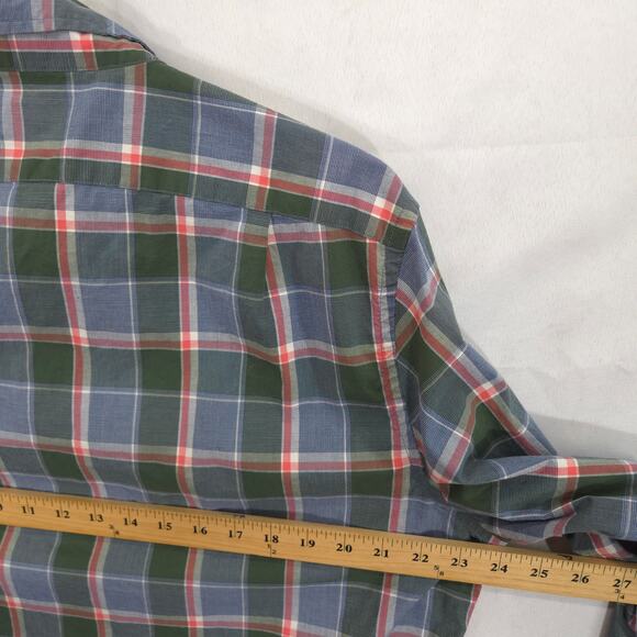 J Crew Shirt Mens L Green Plaid Casual Front Pocket Flex Long Sleeve Button Down - Picture 4 of 7